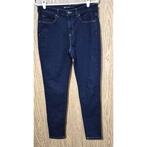 Michael Kors Women's Dark Blue Izzy Skinny Denim Jeans Zip Up Pockets Size 10